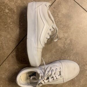 Vans platform white sneakers. Size 7.5